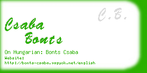 csaba bonts business card
